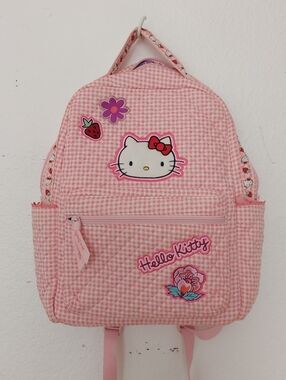 Vera BRADLEY Hello Kitty Pink PLAID RARE WHITE paisley